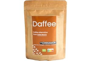 Daffee - Coffee Alternative made from Ground Organic Date Beans | Natural Cinnamon | Natural Caffeine Free Coffee Replacement – Decaf Coffee Substitute - No CAF | Nutri Score A (125, Grams)