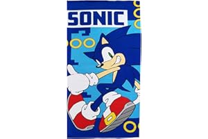 Theonoi Toalla infantil para sauna, toalla de playa, toalla de ducha, toalla de baño, 70 x 140 cm, regalo de microfibra (Sonic)