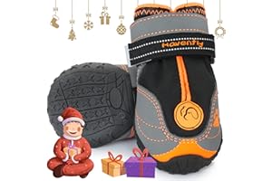 Havenfly 2 Pezzi di Stivali per Cani, Scarpe per Cani Impermeabili con Cinghie Regolabili Riflettenti per Cani di Taglia Media (2 PCS, 6)