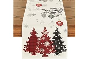 Artoid Mode Rot Bäume Weihnachtsdeko Weihnachten Tischläufer, Winter Christmas Küche Tisch Dekoration Drinnen Urlaub Party Dekor 40x140 cm