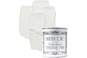 SHABBY CHIC FURNITURE PAINT Shabby Chic Chalk Paint Für Möbel Matte Oberfläche kreidefarbe Kalkweiß (Chalky White) 250ml