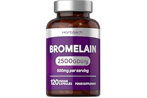 HORBÄACH Bromelain Kapseln 500mg (5000 F.I.P) | 2500 GDU/g | 120 Vegane magensaftresistente Kapseln | Hochdosiert Verdauungsenzym | by Horbaach