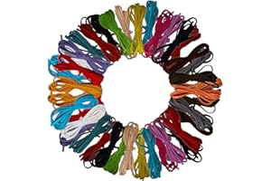 BKRDTY Cuerda de Cuero 40 Piezas Cordón de Ante 3mm*1m Multicolor Cordón de Ante Falso para Bricolaje Pulsera Abalorios Fabricación de Bisutería 20 Colores