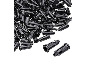 GEJOY 250 Pack Luer Lock Syringe Tip Caps Dispensing Needle Tip Cap (black)