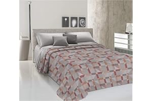 BIANCHERIASTORE NEW STYLE AT HOME Biancheriastore Copriletto Estivo in Piquet Made in Italy Fantasia Geometrica | Coperta Letto in Cotone Jacquard Leggera Estiva Toni Neutri - Matrimoniale - Arancione
