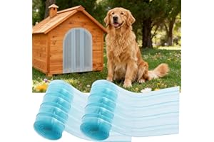 Gekufa Tenda per Porta per Cani in PVC Trasparente, 2 Pezzi con Strisce di Rinforzo in Metallo, 3,6 m x 20 cm, Facile da Tagliare e Installare, Ricambio per Cuccia o Porta per Cani Fai da Te