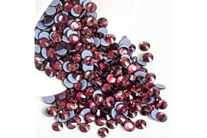 BEADSLAND 1440 Stück Amethyst Hotfix Strasssteine, Hitzefix Strasssteine zum Basteln, Hotfix Kristall Runde Edelsteine, Amethyst (SS20/4.6-4.8mm)