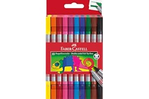 Faber-Castell 151110 - 10-częściowy zestaw pisaków filcowych, dwustronnych dla dzieci i dorosłych