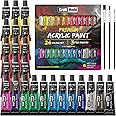Craft Mode Acrylic paint set 24 12ml Perfect for Canvas, Wood, Ceramic, Rock, Fabric & Crafts. Non-Toxic, Quick Dry Vibrant Colours. Beginners, Students and professionals