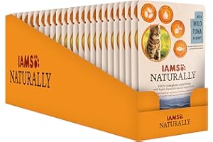 IAMS Naturally Chat Adulte Sachet Humide Thon Sauvage en Sauce 24 x 85 g