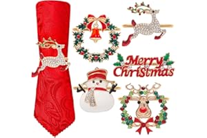 MELLYSTORE Portatovaglioli Anello Natale 5pcs Anelli per Tovaglioli Natalizio Portatovaglioli di Natale Fibbia per Tovaglioli in Metallo per la Festa di Natale Decorazioni per la Tavola di Nozze