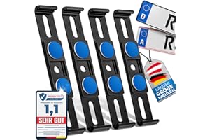 ‎ROADZ ROADZ® Kennzeichenhalter Rahmenlos - [unsichtbar & legal] - Sicherung für bombenfesten Halt - Set für 2 Kennzeichen - werbefrei - Nummernschildhalter - rahmenlose Kennzeichenhalter Auto