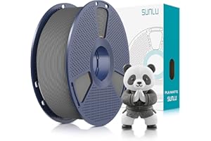 SUNLU Matowy filament PLA 1,75 mm, filament do drukarki 3D o matowej powierzchni, łatwy w użyciu, szpula filamentu PLA 1 kg do drukarki 3D FDM, szary matowy