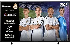 Hisense 65E7Q Pro - QLED Smart TV, Gaming TV, Modo Juego Pro 144Hz, AMD Freesync Premium Pro, Dolby Vision IQ + Dolby Atmos, Hi-Concerto, Procesador Hi-View Engine