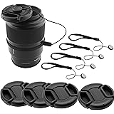 CamKix Lens Cap Bundle - 4 Snap-on Lens Caps for DSLR Cameras including Nikon, Canon, Sony - 4 Lens Cap Keepers / 1 CamKix Mi