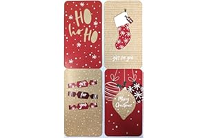 YLAB 4 Kraft Christmas Money Wallets with White Envelopes – Eco-Friendly Recyclable Gift Card Holders – Festive Designs for Cash, Vouchers, Gift Cards – 16 x 9 cm – Pack of 4