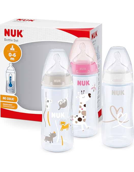 NUK Perfect Match flessenset, 3 maanden, past zich aan het