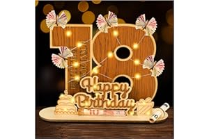 I LOVE MOM 18.Geldgeschenk Geburtstag Holz - Personalisiertes Geschenke zum 18 Geburtstagszahlen,Schild Gästebuch mit LED Lichterkette für Geschenke, Hochzeiten, Partys, Geburtstage, Jubiläum