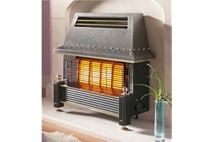 Flavel Regent Gas Fire - Natural Gas Heater, Outset Fireplace - Regency Style - Black by Flavel
