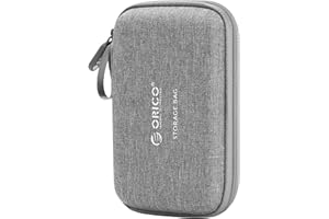 Torba na dysk twardy 2,5 cala, ORICO odporna na uderzenia obudowa HDD/SSD Case do Seagate, SanDisk, Samsung, WD 1 TB 2 TB 3 TB 4 TB 5 TB, twarda obudowa, organizer o rozmiarze wewnętrznym 14 x 8,5 cm (szara)