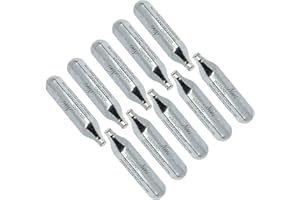 Neez Co2 Bombolette Pompa Bici Filettate (10 Pezzi) per Pneumatici Bici or Bicicletta Pompa, Revolver Ricarica Aria Compressa, Pistola Softair Gas (16g & 12g)