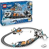 LEGO City Trains Arktis-Polarexpress - Spielzeug mit ferngesteuertem Zug - Schneepflug, 22 Gleissegmente, 6 Minifiguren & Fel
