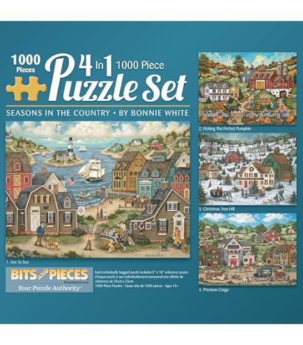 Bits And Pieces Set Of 3 500 Piece Jigsaw Puzzles For Adults Farm