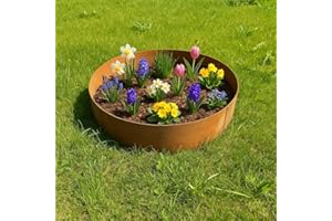 ‎CZAJA Czaja Pflanzringe 2 Stück Ø 120 cm Edelrost, 20 cm Hoch - Rund Hochbeet Rost Pflanzgefäß Pflanzkübel Metallring Kräuterbeet Stahlring Stahl Ring