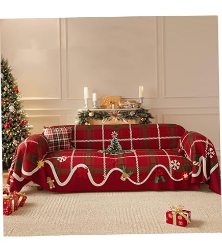 Highdi Telo Copridivano Natale Babbo Natale In Ciniglia - 180x300 Cm
