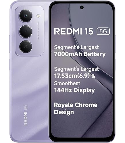 Redmi 15 5G Frosted White 6GB + 128GB | Segment's Largest 7000mAhA