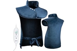 Olycism Almohadilla Eléctrica Térmica 60*100 cm con 10 Temperaturas - Manta de Franela Lavable en la Lavadora para espalda Cuello y Hombros y Para el Alivio del Dolor Muscular