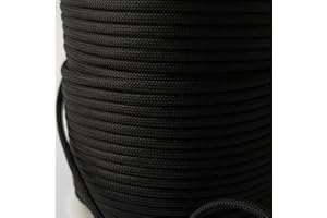 GENERIC 4mm Paracord Strong Cord 7 Strand Rope Bushcraft Lanyard Camping Hiking DIY Black Red Army green (Black, 5 meters / 16 ft)