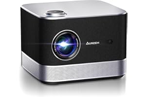 All-ln-One Projector 4K, AURZEN Boom 3 Smart Projector with NetfIix-Officially-Licensed 3D DoIby Audio, Auto Focus & Keystone, HDR 10 60Hz WiFi and Bluetooth Home Outdoor Portable Projector
