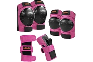 Inkidio Kids/Youth/Aduit Women Knee Pad Elbow Pads Guards Protective Gear Ideal for Roller Skate Inline Skating Skateboard Scooter Riding Cycling Bike Sports