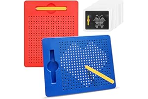 AMFUN Tableau à Dessin créatif, Planche avec Stylo et Tablette Magnétique, Jeu avec Billes pour Famille et École (Rouge+Bleu)