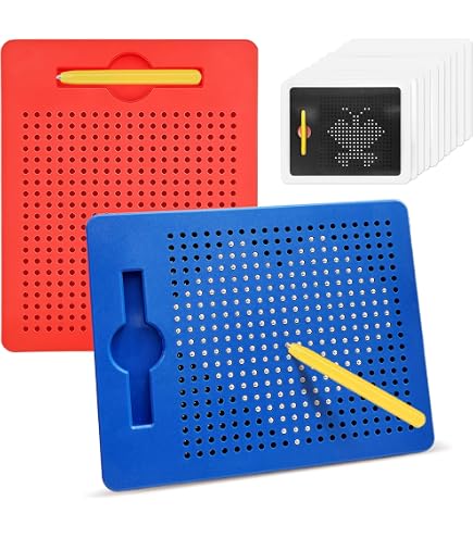 KFDDRN Lot de 2 planches à dessin magnétiques, boules en acier avec stylo, petit plateau à dessin magnétique pour enfants, jouet éducatif pour enfants à partir de 3 ans KFDDRN Lot de 2 planches à dessin magnétiques, boules en acier avec stylo, petit plateau à dessin magnétique pour enfants, jouet éducatif pour enfants à partir de 3 ans