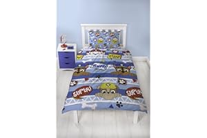 Paw Patrol Peek Boys Single Duvet Cover | Reversible Two Sided Design | Kids Bedding Set Includes Matching Pillow Case