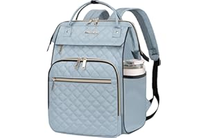 EMPSIGN Plecak na laptopa damski, 17 cali, duży plecak na laptopa, szeroko otwarty, plecak szkolny z portem ładowania USB, wodoodporny podróżny biznesowy plecak roboczy, torba na komputer, torba na