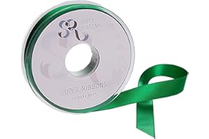 SR SUPER RIBBONS®™- Full Reel 25mm Double Faced Satin Ribbon, 20 Metres on Reel - Green