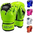 Grosee Kids Boxing Glove 6oz, 8oz, Training Sparring Gloves for Punching Bag, Kickboxing, Muay Thai, MMA, UFC, Gift for Age 6-15 Years, Leather, Boys and Girls
