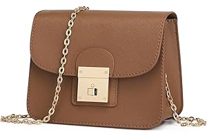 BAICLES Women's Small Square Cross Body Bag Ladies Chain Shoulder Bag Sling Crossbody Bag Brown Women Satchel Handbag Gifts for Women Girlfriend