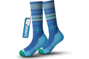 Rahhint Calze sci bambino merino Calze lana Ragazzi Ragazze, Calzini alti al ginocchio con imbottitura spessa Caldi traspiranti Calze termiche per sport invernali all'aperto