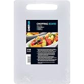 Chef Aid White Plastic Cutting Board, 35 x 24 cm, Non-Slip, Dishwasher Safe, with Handle, Kitchen Breakfast Board
