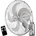 Senelux Wall Fan 16 Inch Wall Mounted 3 Speed Mode 80° Oscillation Fan Tilt Head Easy Install Timer Function Durable Design High Airflow 50w Cooler for Summer Ideal for Home Office Use