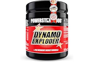 ‎POWERSTAR FOOD DYNAMO EXPLODER | Premium Fitnessbooster für mehr Kraft, Fokus und Wachheit mit Koffein, Guarana, Taurin, Magnesium, Vitaminen & unserer Spezialmatrix | Fresh Lime | 500g | MADE IN GERMANY