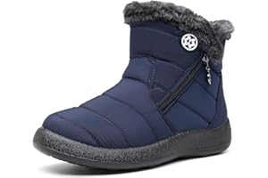 Gaatpot Bottes Femme Chaussures Coton Bottines Hiver Imperméable Bottes de Neige Fourrée Chaude 36-43