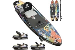 iTAOSTAR Novelty 89 cm ekstra szeroka deska do wiosłowania z siedziskiem, One-Stop Premium SUP Gears, Tailored 5 Fins, stabilna nadmuchiwana deska do paddleboardingu dla młodzieży/dorosłych na