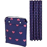 Amazon Basics Portable Kids’ Travel Window Blackout Curtain Shades with Suction Cups - Pink Hearts