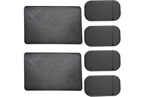 AYWFEY Confezione da 6 tappetini antiscivolo per cruscotto auto, antiscivolo, resistenti al calore, in gel di lattice, per telefono cellulare, occhiali da sole, chiavi, monete, CD, dispositivi elettronici
