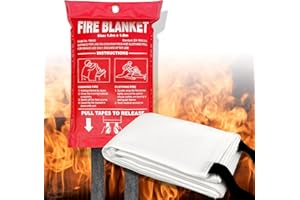 Andyssey Feuerlöschdecke 100x100 cm Löschdecke DIN EN 1869:2019 Brandschutzdecke, 1 Stück